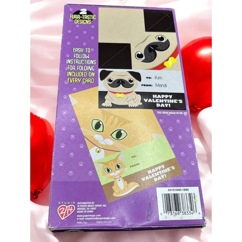 2 Boxes activity Valentine Day Cards 24 Sports Ball 24 Foldin Friends New